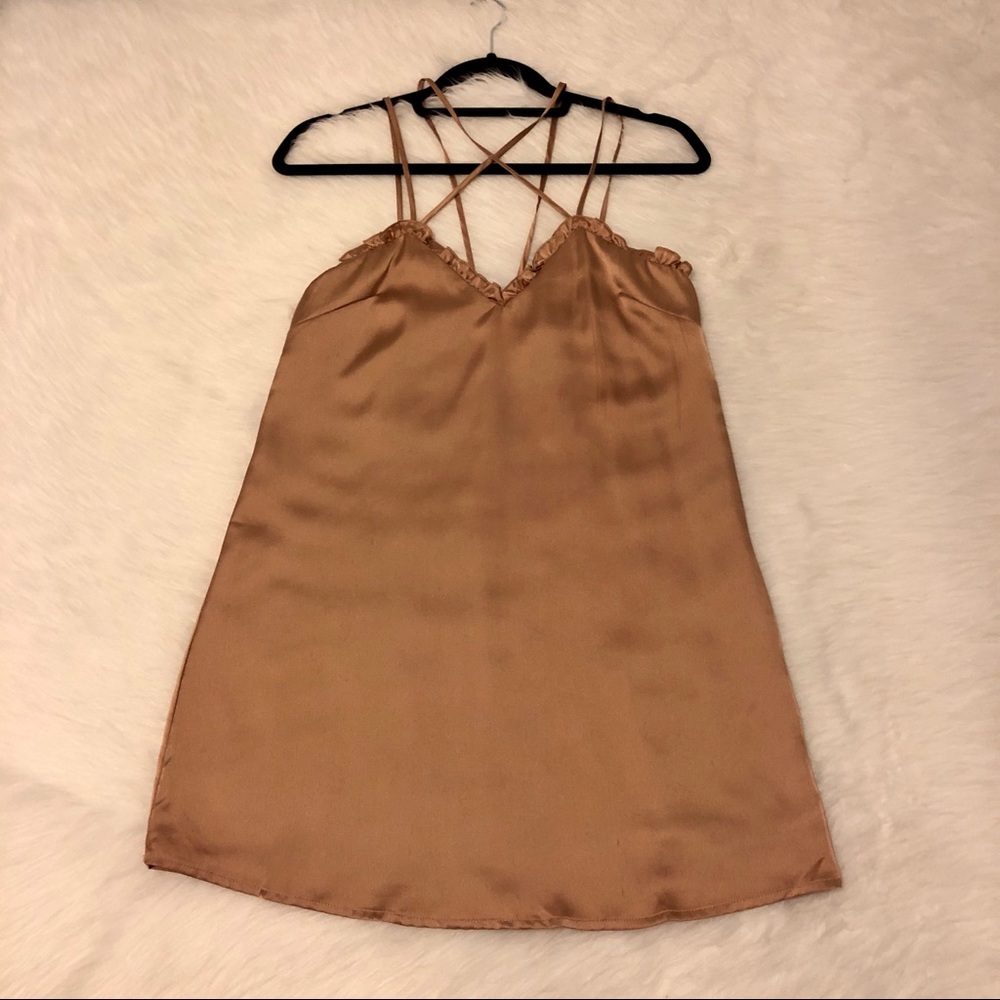 Rose Gold Silk Dress - Picture 3 of 4